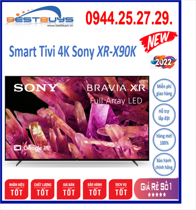 Smart Tivi 4K Sony XR-55X90K 55 inch Android TV Mới 2022