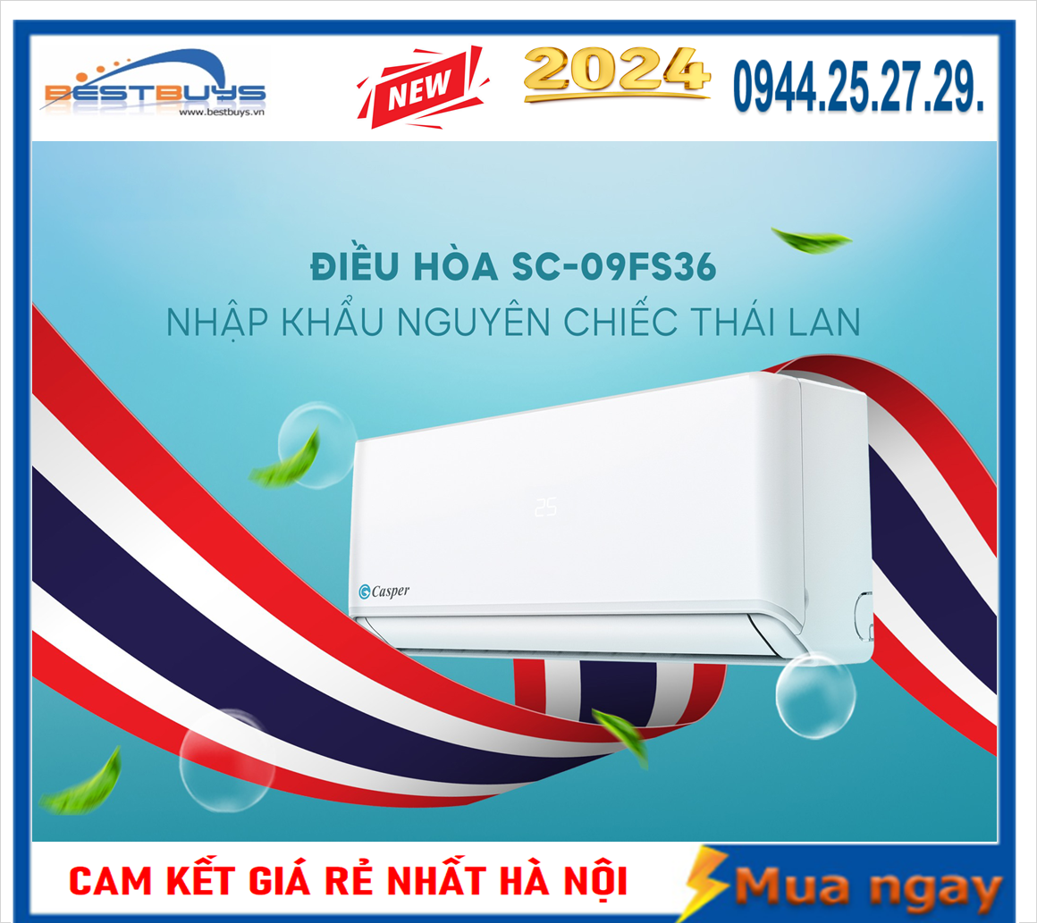 Điều hòa Casper 9000 BTU 1 chiều SC-09IS36 có giá rẻ nhất ,tốt nhất ,bền nhất năm 2024 