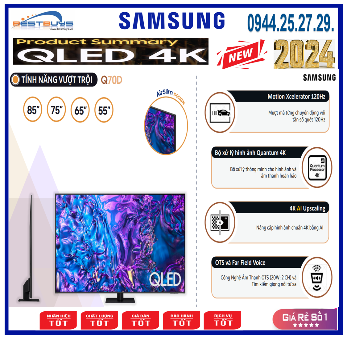 Mua,bán tivi Samsung 75 inch QLED 4K 75Q70D chính hãng giá rẻ nhất HÀ NỘI !