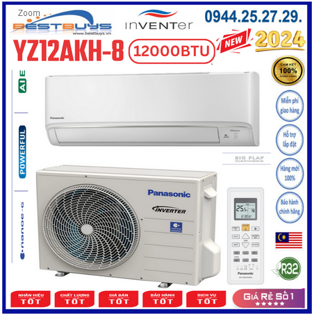 Bán Điều hòa Panasonic 12000 BTU 2 chiều inverter YZ12AKH-8 với giá rẻ nhất hiện nay 2024