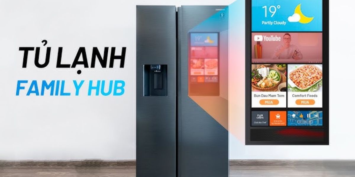 Mẫu tủ lạnh samsung family hub mới nhất 2024