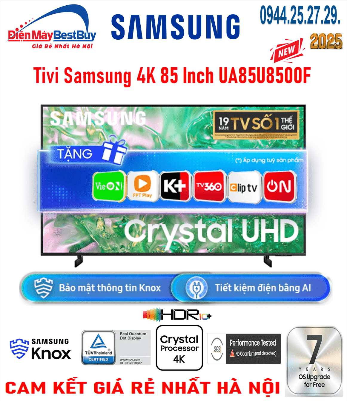 Tivi Samsung Crystal UHD 2025