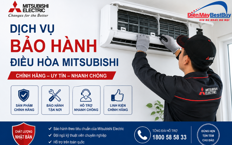 Chính sách bảo hành điều hòa Mitsubishi