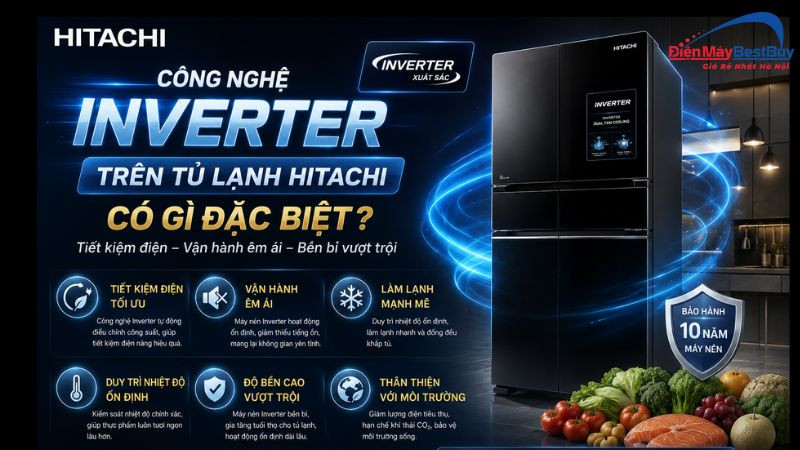 Công nghệ Inverter trên tủ lạnh Hitachi có gì đặc biệt?