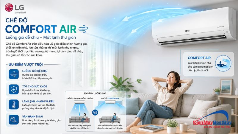 Chế độ Comfort Air trên điều hòa LG hoạt động như thế nào?