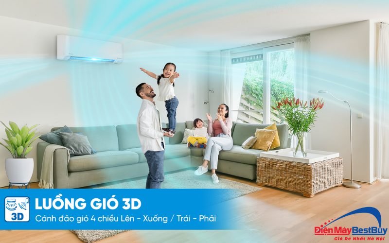 Tính năng luồng gió 3D của điều hòa Daikin