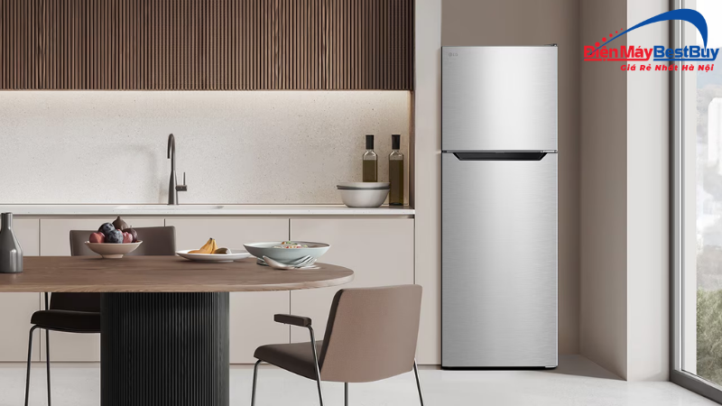 Tủ lạnh LG 2 cánh ngăn đá trên nhỏ gọn, tiện lợi