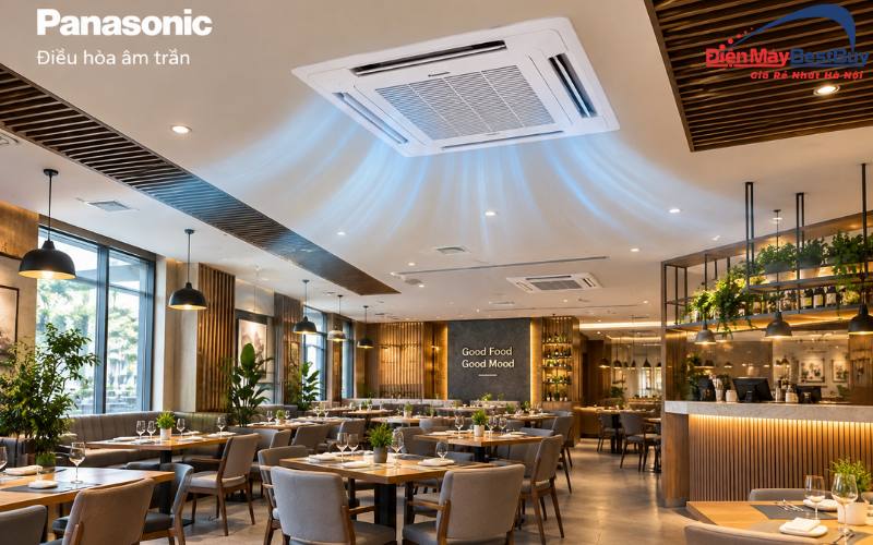 Lý do nên lắp đặt điều hòa âm trần Panasonic cho nhà hàng, quán cafe