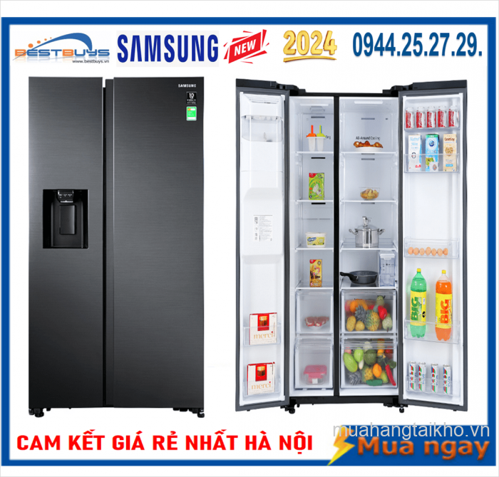 Tủ lạnh Samsung SBS Inverter 660L (RS64R5301B4/SV) Mới 2020