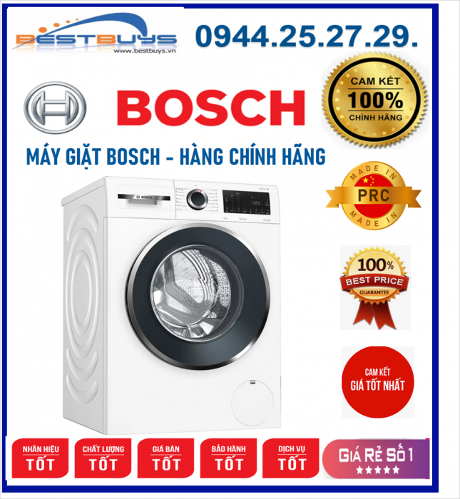 Máy Giặt Kèm Sấy Bosch WNA254U0SG , Giặt 10kg, Sấy 6kg, Tốc Độ Quay 1.400 vòng/phút  Mới 2021  HÀNG CHÍNH HÃNG