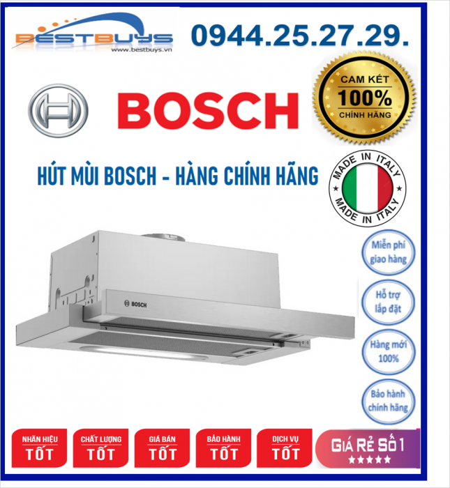 Máy Hút Mùi Bosch DFT63AC50 Lắp Âm Tủ Đơn Giản Thanh Lịch Tiết Kiệm Diện Tích Mới 2021, HÀNG CHÍNH HÃNG
