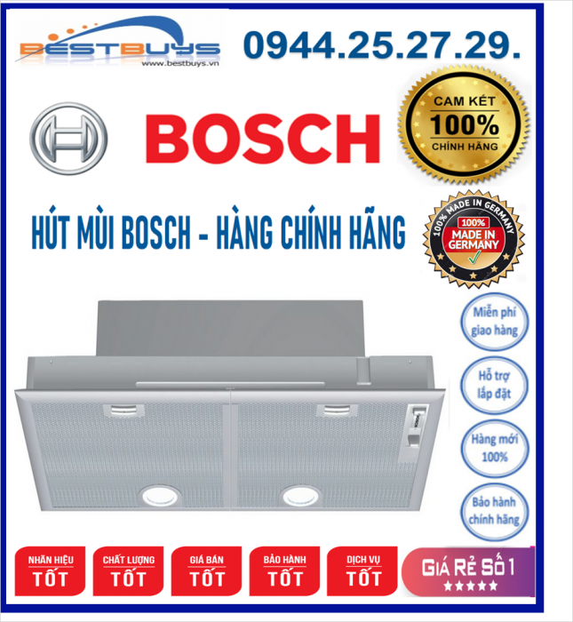 Máy hút mùi âm tủ Bosch DHL755BL, Seri 4 kích thước 70cm Mới 2021, [ DHL755BL ] HÀNG CHÍNH HÃNG