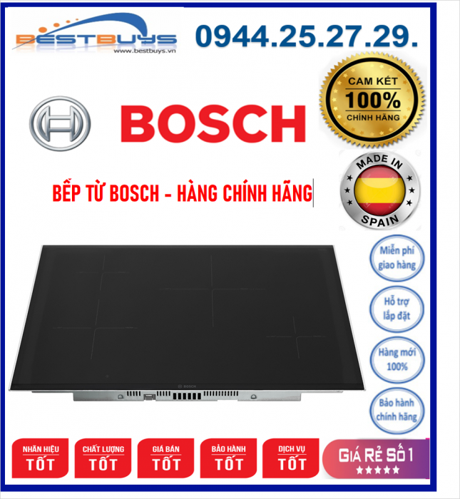 Bếp Từ Bosch PIE875DC1E Thiết Kế 4 Vùng Nấu Thuận Tiện,Mới 2021,[ PIE875DC1E ] HÀNG CHÍNH HÃNG