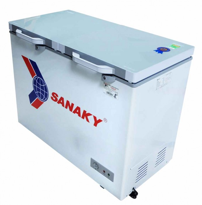 Tủ đông Sanaky VH4099W2K ( 300 lít, 1 ngăn đông, 1 ngăn mát, 2 cánh mở, dàn lạnh đồng, mặt kính cường lực )