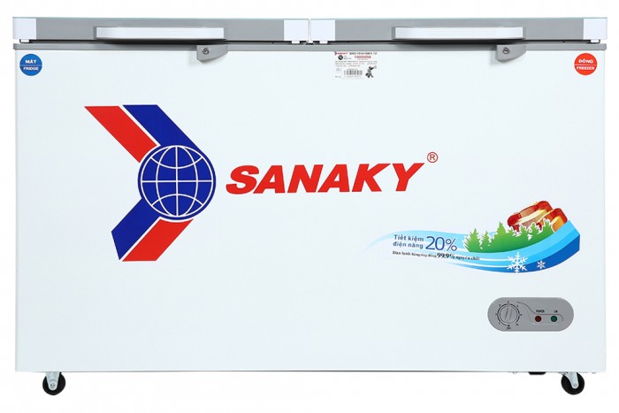Tủ đông Sanaky VH-4099W2KD ( 280 lít, 1 ngăn đông, 1 ngăn mát, 2 cánh mở, dàn lạnh đồng )