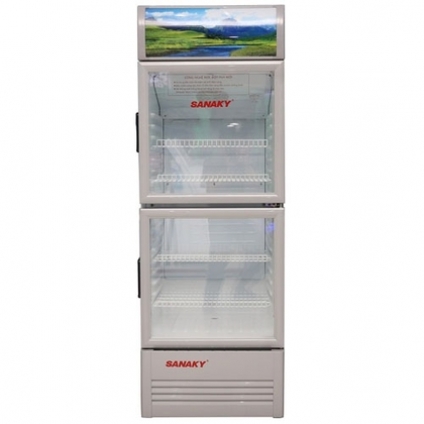 Tủ mát Sanaky VH408W ( 340 lít , 2 cánh mở trên dưới, mặt kính )