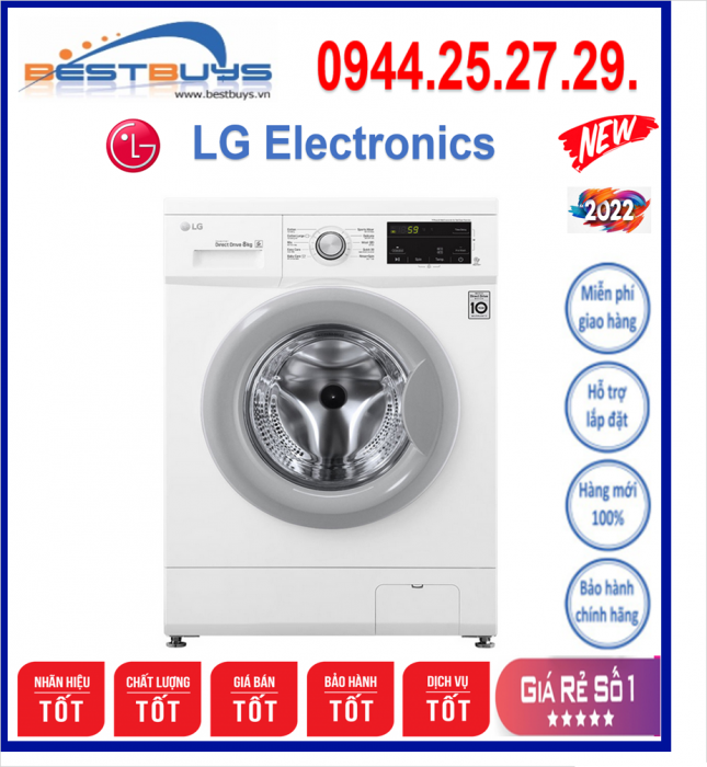Máy giặt 8kg Inverter LG FM1208N6W 6 chuyển động, MỚI 2020