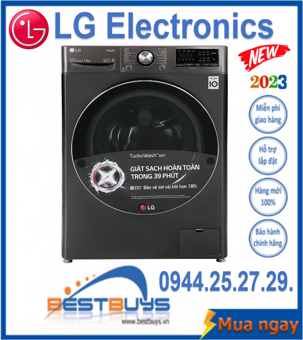 Máy giặt lồng ngang thông minh LG AI DD 11kg FV1411S3B Mới 2021