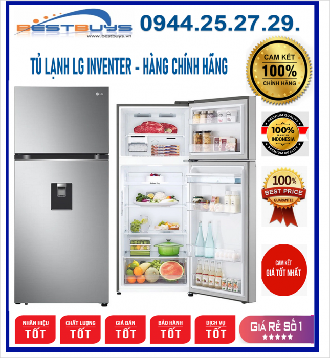 Tủ lạnh LG Inverter 334 lít GN-D332PS