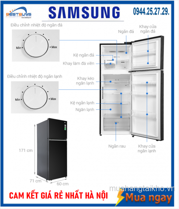 Tủ lạnh LG Inverter 335 lít GN-M332BL