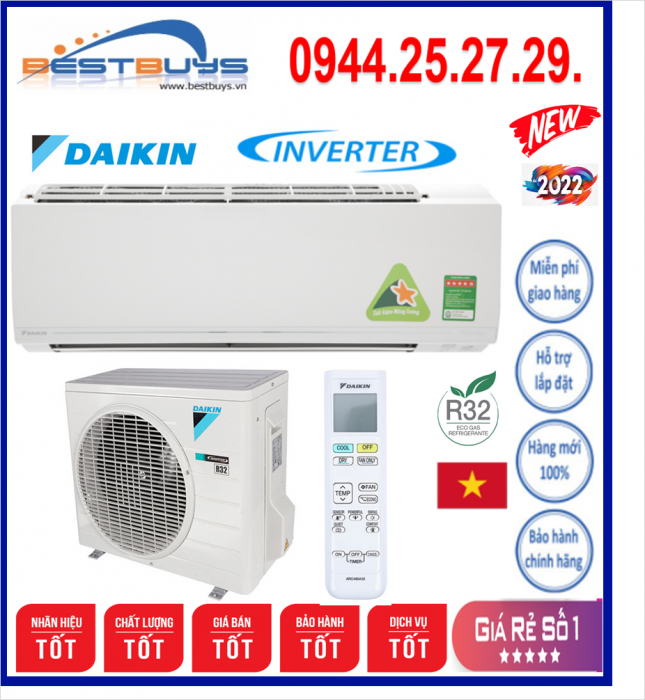 Điều hoà Daikin Inverter 18000BTU - 2 chiều FTHF50VVMV