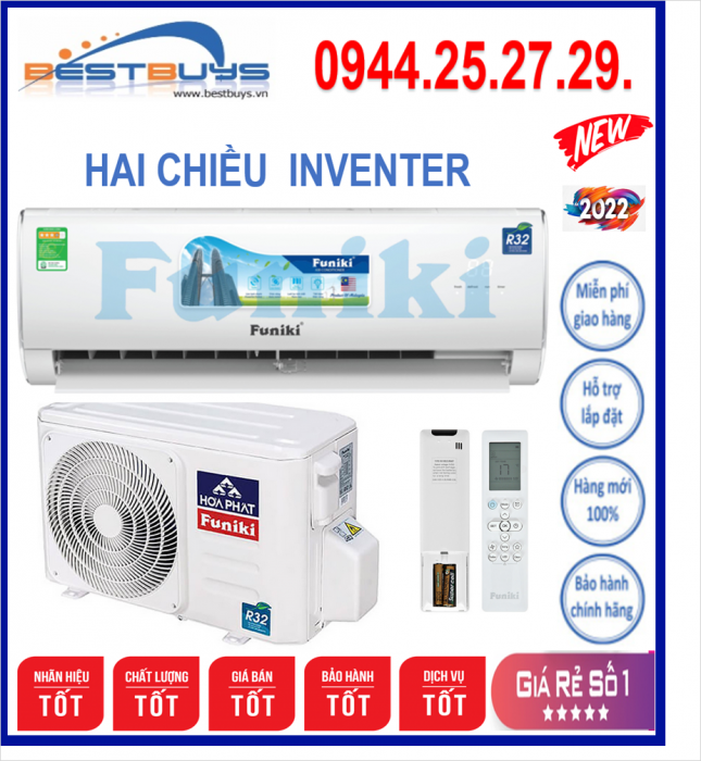 Điều hòa Funiki 2 chiều Inverter 24000 BTU HIH24TMU Mới 2022