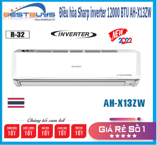 Điều hòa Sharp inverter 12000 BTU AH-X13ZW MỚI 2022