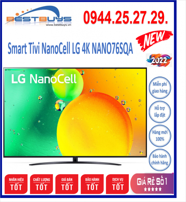 Smart Tivi NanoCell LG 4K 50 inch 50NANO76SQA