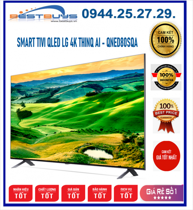 Smart Tivi QNED LG 4K 75 inch 75QNED80SQA