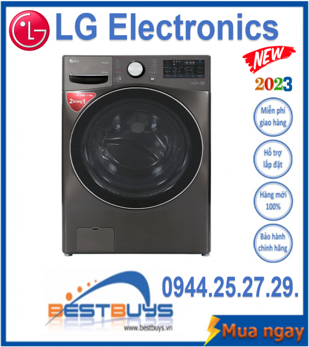 Máy giặt sấy LG Inverter 15 kg F2515RTGB MỚI 2022