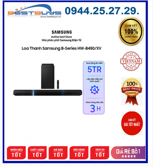 Loa Soundbar Samsung HW-B450/XV MỚI 2022