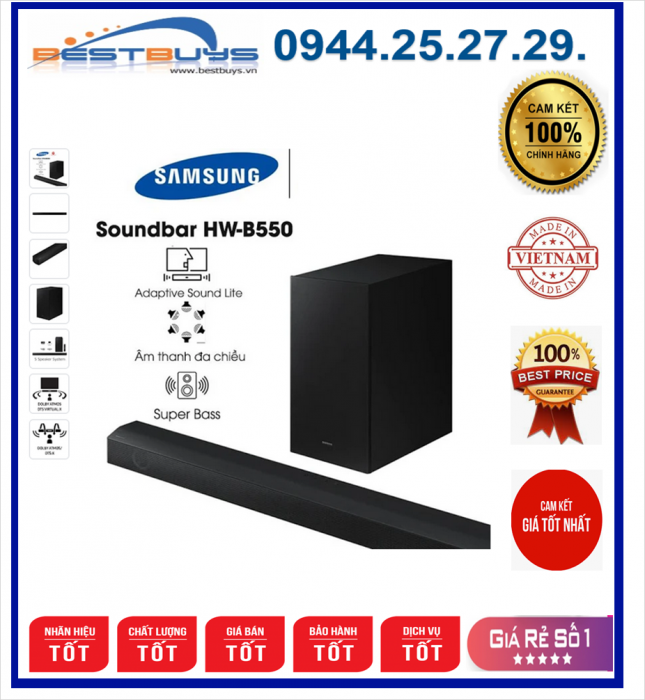 Loa Soundbar Samsung HW-B550/XV MỚI 2022