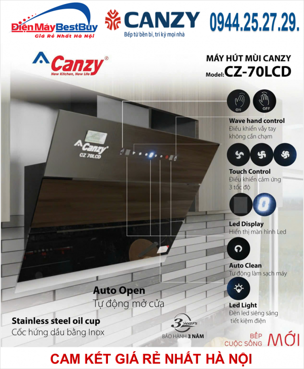 Máy hút mùi Canzy CZ 70LCD