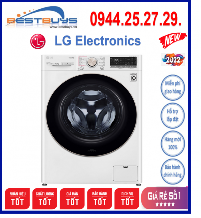 Máy giặt LG Inverter 13 kg FV1413S3WA MỚI 2023