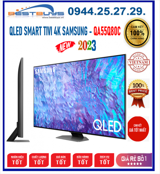 Smart Tivi Samsung 55Q80C [QA55Q80C ] QLED 4K 55 inch  MỚI 2023