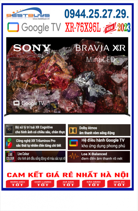 Smart Tivi 4K Sony XR-75X95L 75 inch Google TV [75X95L] MỚI 2023