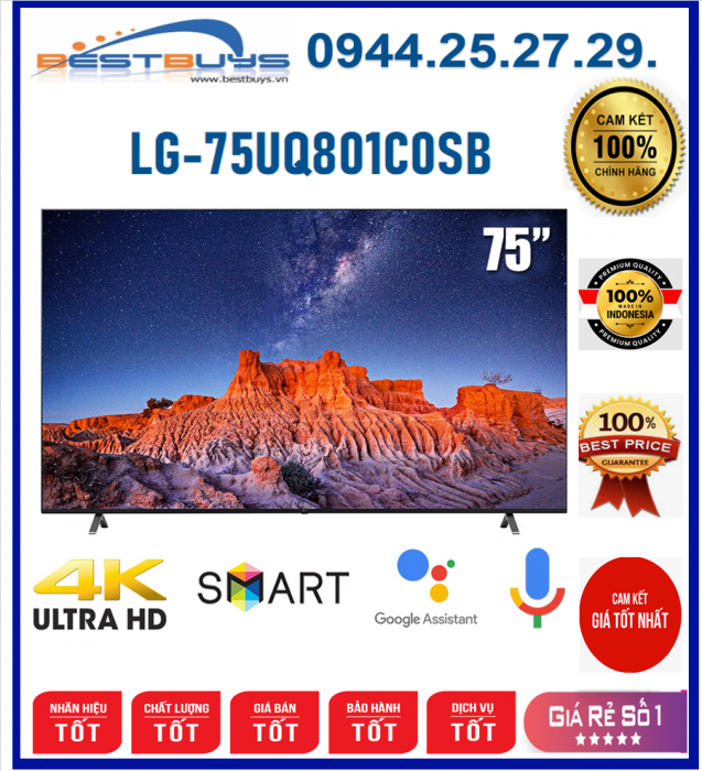 Smart Tivi LG 4K 75 inch LG75UQ801C0SB Mới 2022