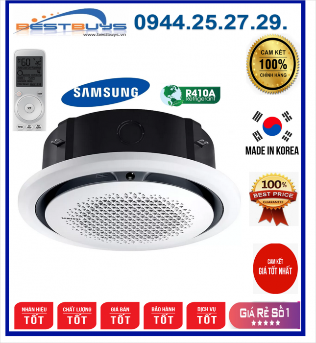 Điều hòa Cassette  âm trần 360 độ Samsung 2 chiều 1 pha  AC140RN4PKG/EU ( Công suất phòng 60m2 - 70m2 )