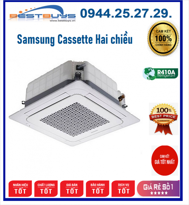 Điều hòa Cassette 4 hướng WindFree™ âm trần 24000BTU Samsung 2 chiều 1 pha AC071RN4DKG/EU  ( Phòng 30m2-40m2 )