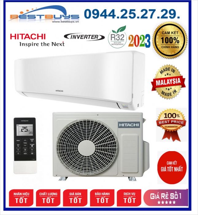 Điều hòa Hitachi inverter 12.000BTU 1 chiều RAK/RAC-DJ13PCASVX Số 1 Nhật Bản