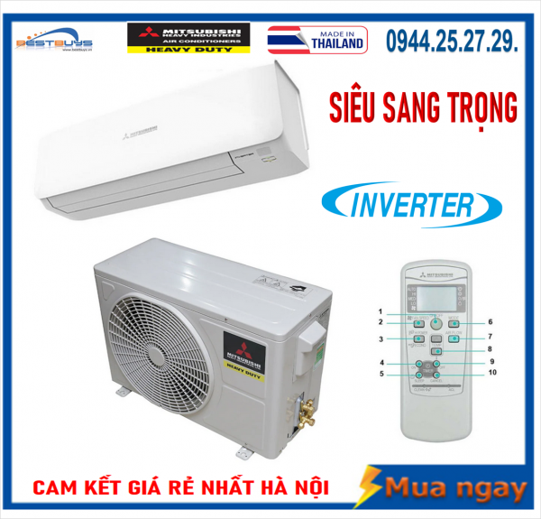 Điều hòa Mitsubishi Heavy inverter 24000BTU 1 chiều SRK24YXS-S5/SRC24YXS-W5 SIÊU SANG TRỌNG