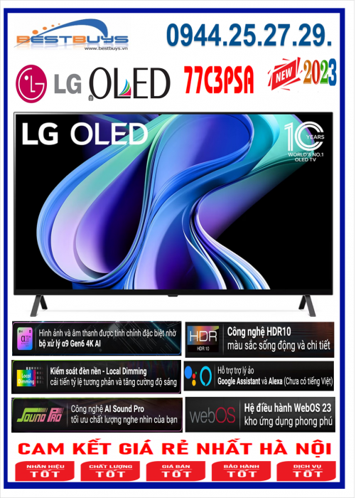 Smart Tivi OLED LG 4K 77 inch 77C3PSA MỚI 2023