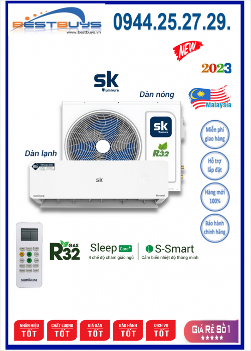 Điều Hòa Sumikura 24000Btu 1 Chiều Thường APS/APO-240/MORANDI MỚI  2023