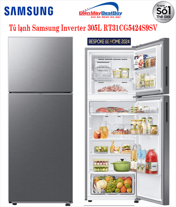Tủ lạnh Samsung Inverter 305 lít [RT31CG5424S9] mới 2023