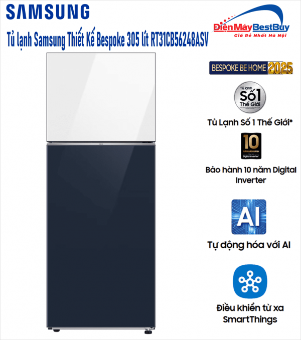 Tủ lạnh Samsung Inverter 305 lít RT31CB56248ASV