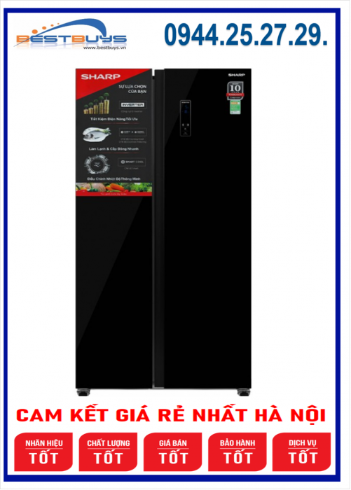 Tủ lạnh Sharp Inverter 600 lít SJ-SBXP600VG-BK MỚI 2023