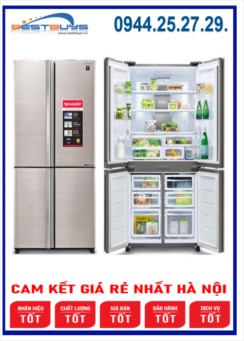 Tủ lạnh Sharp SJ-FXPI689V-RS Inverter 607 lít mới 2023