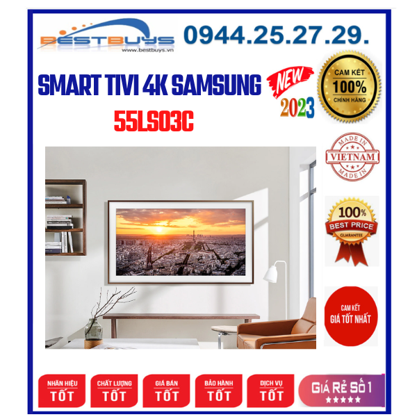 Smart Tivi Samsung 55LS03C The Frame Qled 4K 55 inch 2023