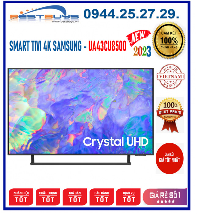 Smart Tivi Samsung 43CU8500 Crystal UHD 4K 43 inch [2023]