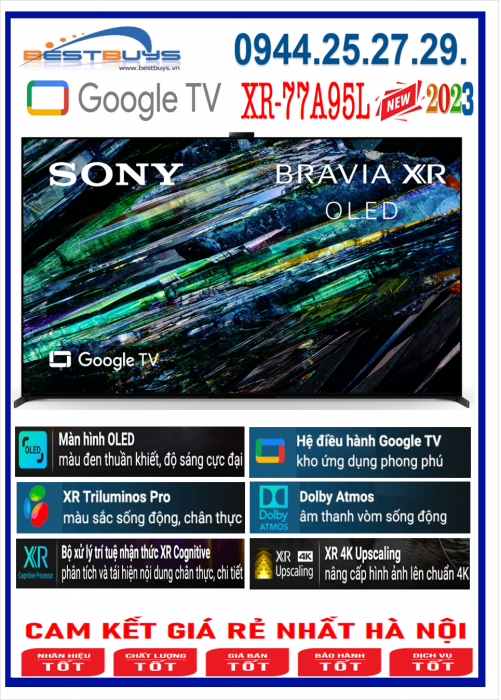 Google Tivi OLED Sony 4K 77 inch XR-77A95L MỚI 2023